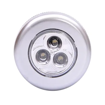 Wireless Night Light: Stick, Tap, Touch, Push Security Closet, Cabinet, Kitchen Wall Lamp with 3 LED Battery Power