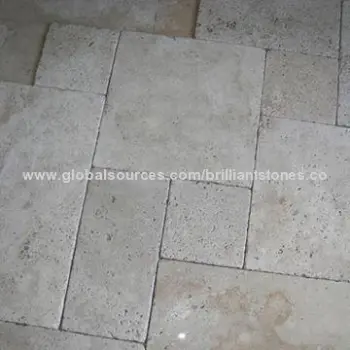 Light White Travertine Tiles, Different Sizes, Finishes, French Pattern, for Interior or Pool Paving