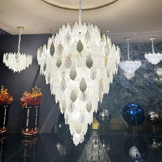Luxury French Light Crystal Glass Leaf Hanging Pendant Light
