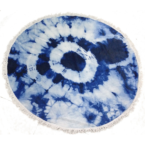 plain printed microfiber round beach towel