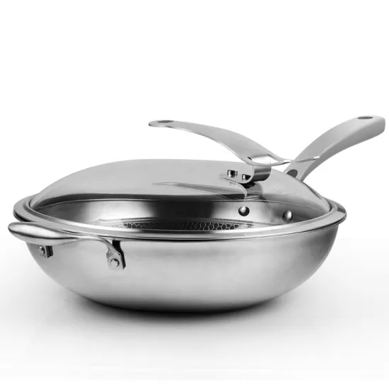 304 Stainless Steel Handle Pans With Cover