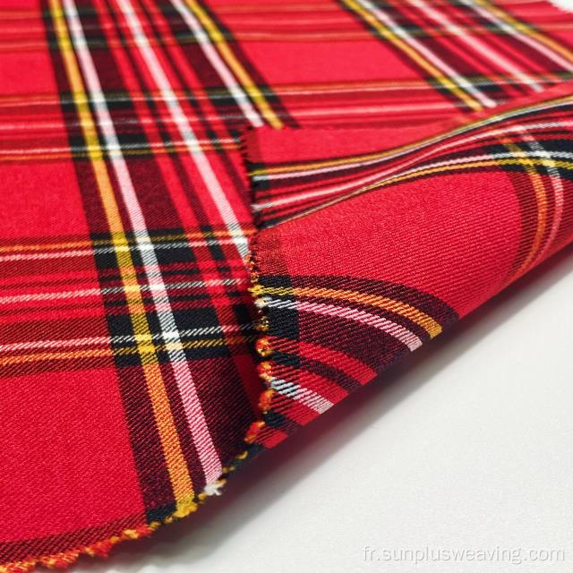 joli pantalon pour femme en tissu bengaline teinture Scotch rouge