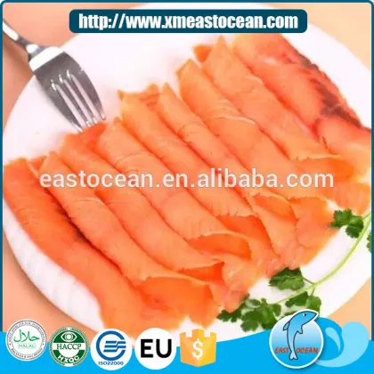 2016 Fashion custom delicious seafood smoked slice salmon fish farm