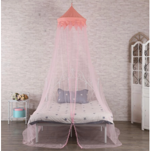 Pink dome mosquito net for single bed