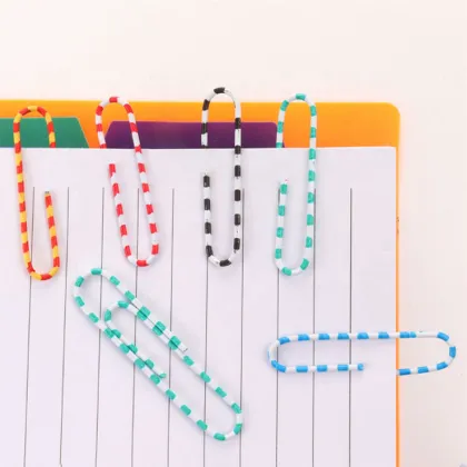 Zebra Color Paper Clips, 33mm, Assorted Vinyl Jumbo 100pcs per Box