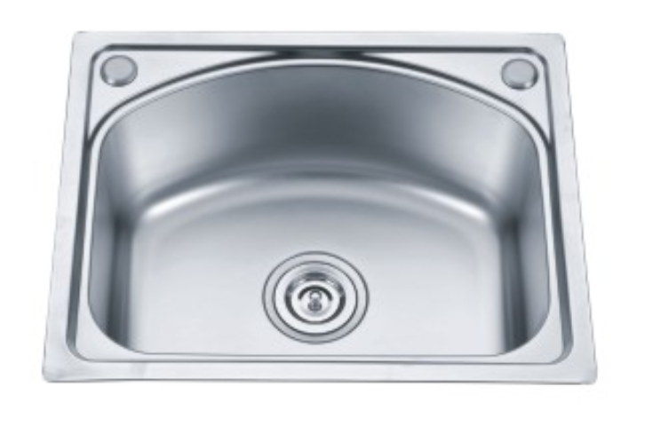 Pia elegante com barra de aço inoxidável de tigela única