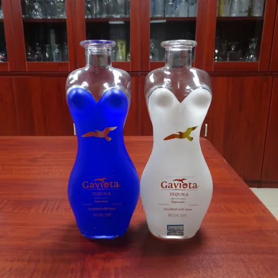 vodka tequila custom spray coating glass bottle 750ml spirit bottle