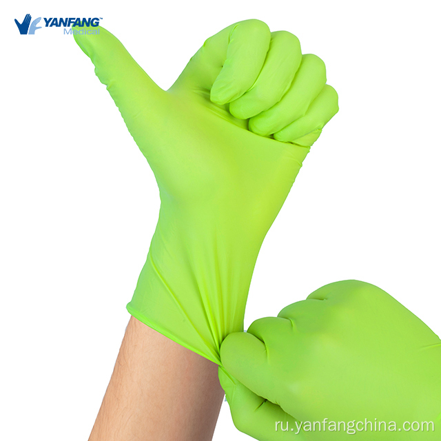 Прозрачные синтетические одноразовые нитрильные перчатки