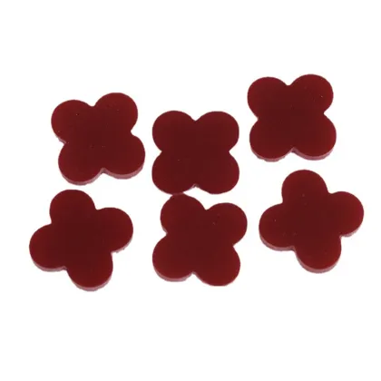 Synthetic Turquoise Four-Leaf Clover Burgundy Turquoise