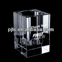 brush pot, glass crystal pen holder desk top gift