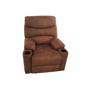 Single Fabric Recliner Sofa With Cupholder