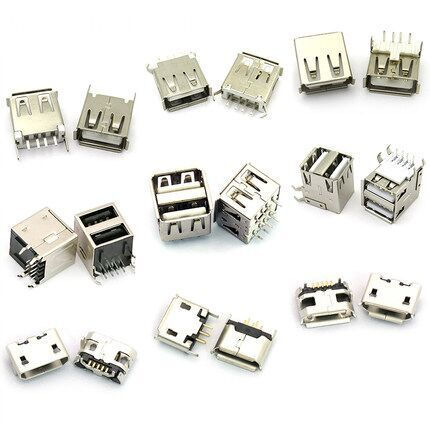 10-Pack 4-Pin Firewire (IEEE 1394) Female Socket PCB Connectors - USB 2.0 Standard, RoHS Compliant