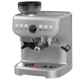 Máquina de café espresso plateado con molinillo