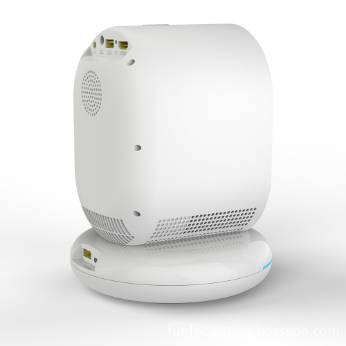 FUNFOOX Mini Portable Beamer: High Brightness Battery-Powered Android 9.0 WiFi Projector