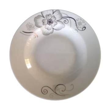White Ceramic Salad Plate Sets for Hotels and Weddings - 9 Inch Porcelain Dinner Plates