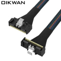 Slimsas LP SFF-8654 8i hingga 8i kabel lurus lurus lurus SAS X8 kabel Slimsas PCIe Gen5