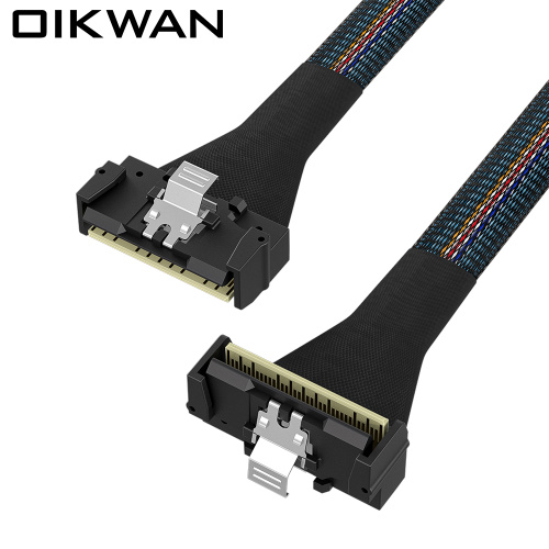 LP Slim SAS SFF-8654 8i Manufactor LP SlimSAS SFF-8654 8i TO 8i RA90° Cable Factory