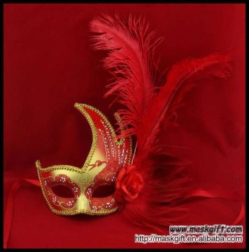 2012 Hot Seller Red And Gold Carnival Mask Venetian Style Masquerade Party Mask