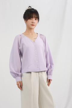 Blusa pulsante testurizzata lilla