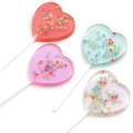 Light Colorful Heart Candy Lollipop Shaped Resin Beads Flatback Cabochon DIY Toy Decor Charms Kids Craft Items