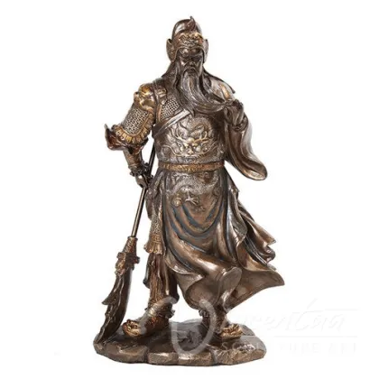 China indoor fengshui metal crafts bronze Guan Yu gate statues for sale