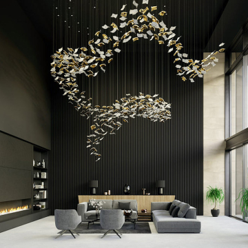 Modern Style Large Project Hotel Lobby Villa Staircase Crystal Chandelier Lighting