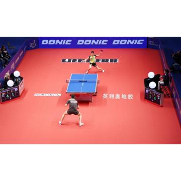 High -end ITTF goedgekeurde indoor PVC -tabel tennissportvloer voor evenement en training