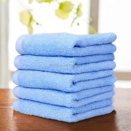 Custom Logo Luxury Bamboo Fiber Bath Towel - Small Baby Sky Blue