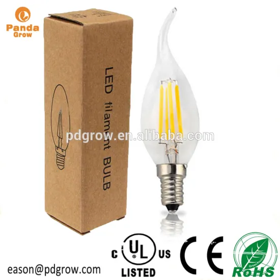 Export Canada edison bulbs C35T 4W E14 COB Curved tail design led filament bulb