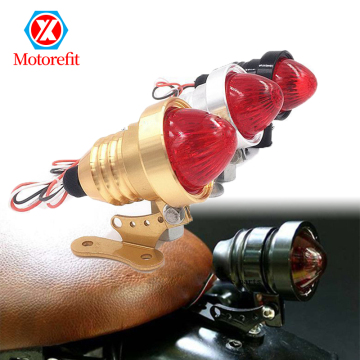 RTS Retro Copper Motorcycle Brake Light Accessories - Rear Tail Light Lamp Bullet Lens