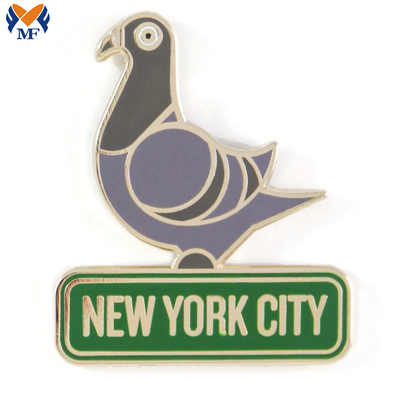 Pigeon Pin With Colored Enamel