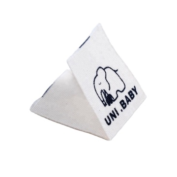 Customizable Cotton Woven Labels: Personalized LW20062 Wash Care Printed Labels in Folded Shape - Price Based on Logo Size and Design