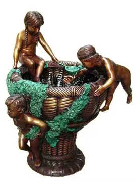 Antique Outdoor Brass Water Fountain with Children