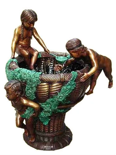 Antique Outdoor Brass Water Fountain with Children