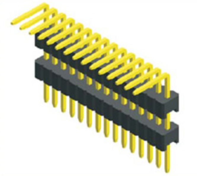 1.27mm Pin Header Single Row Double Plastic Angle