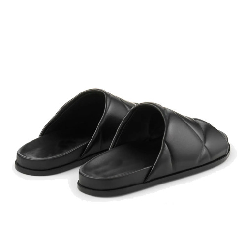 Patterned Leather Flat Sandals for Women