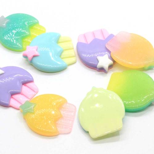 Multi colore Cupcake Resina Cabochon Simulazione Cibo Decorazione in miniatura per artigianali fatti a mano Perline decorative Filler di melma