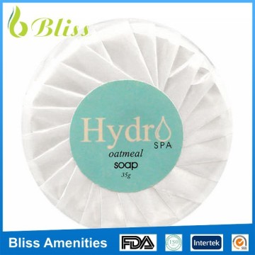 N84 OPP bag packaging size round hotel soap wholesale with your logo