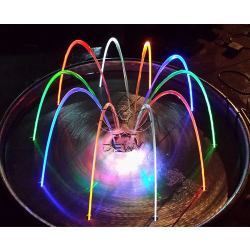 Colorful laminar flow fountain jumping pop jet fountain