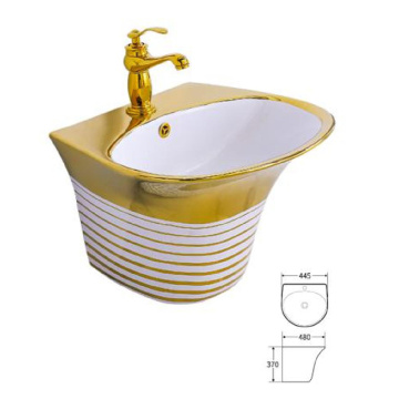 Gold Design Wall Hung Wash Basins