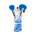 Ensemble de brosses de maquillage bleu 5 PC avec conteneur