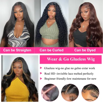 Wear and Go Glueless Wigs Human Hair