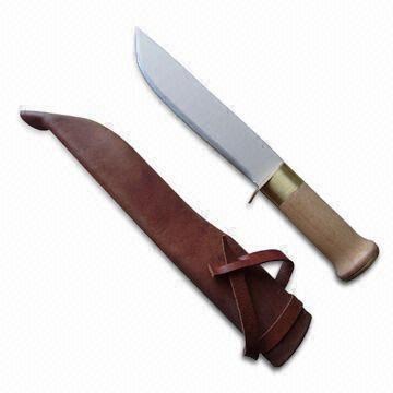 Hunting Knife, Made of 420 Stainless Steel Blade, with Wooden Handle