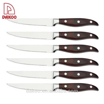 4.5'' Pakka Wood Handle With 3 Rivets Steak Knife