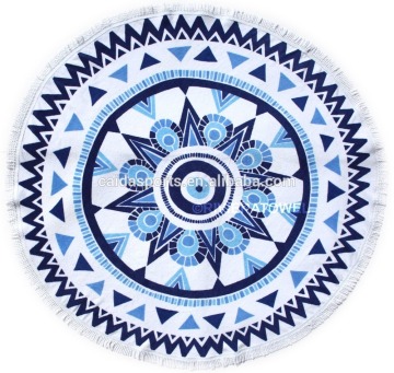 100%cotton velour high quality reactive print round beach towel