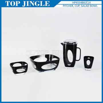 Square Shape Hole Design Black Container Set