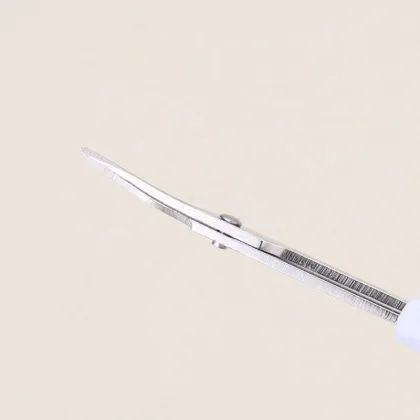 Curved Head Stainless Steel Safety Scissors for Makeup and Facial Hair Removal