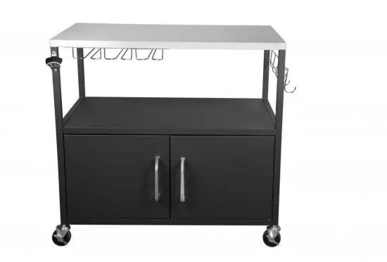 Outdoor Table Cart with Cabinet with Hooks