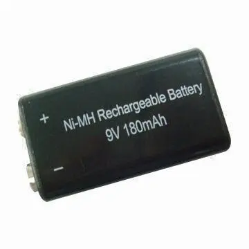Rechargeable NiMH Battery with 9V Voltage and 180mAh Capacity
