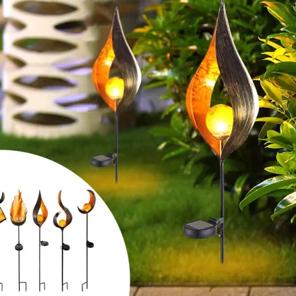 Garden Solar Lights: Crystal Glass Globe and Metal Moon Stake for Outdoor Yard Decor
